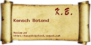 Kensch Botond névjegykártya